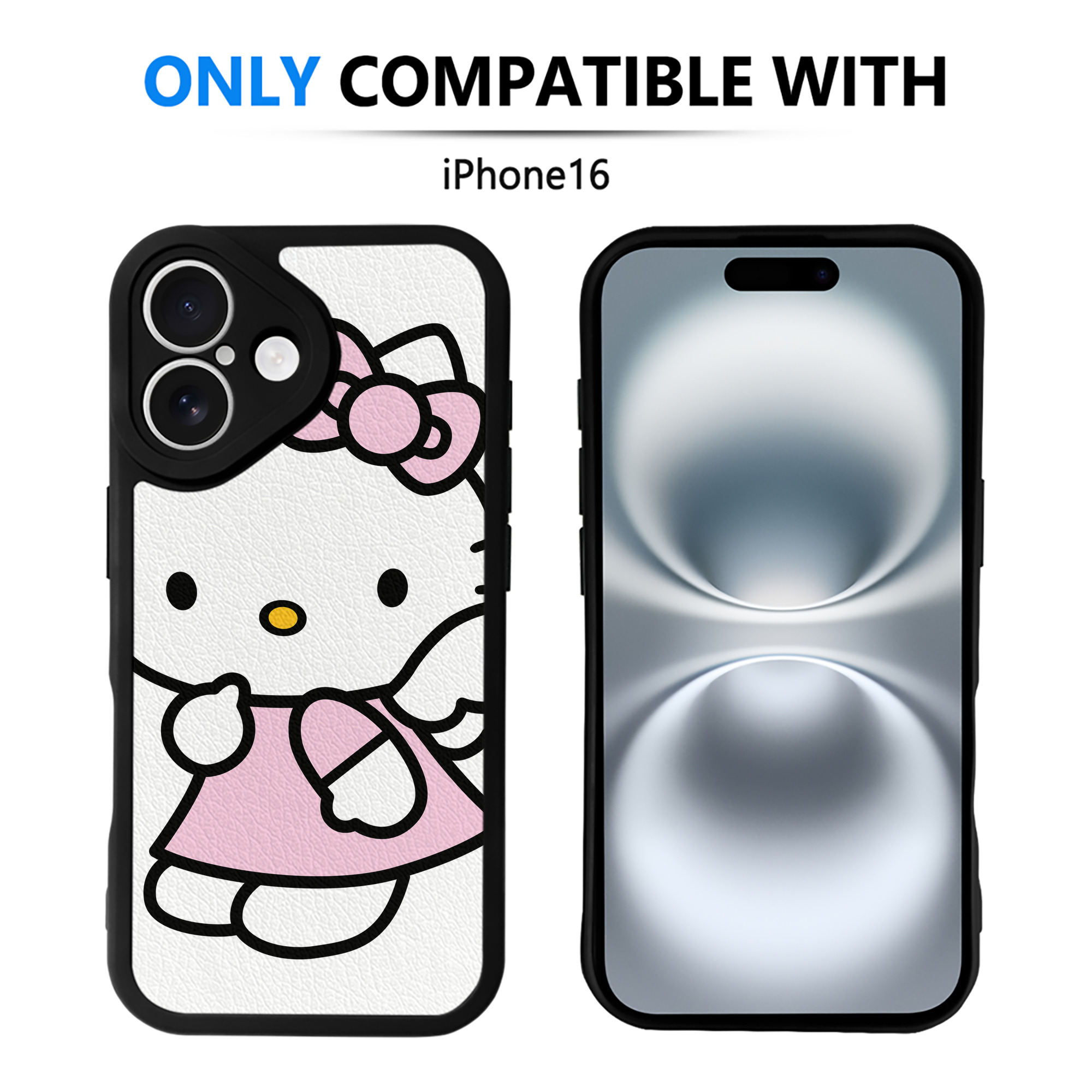 （画像用） Hello Kitty ハローキティ 【iPhone 16シリーズ対応】シリコンスマホケース（レザー調） 材質：シリコン